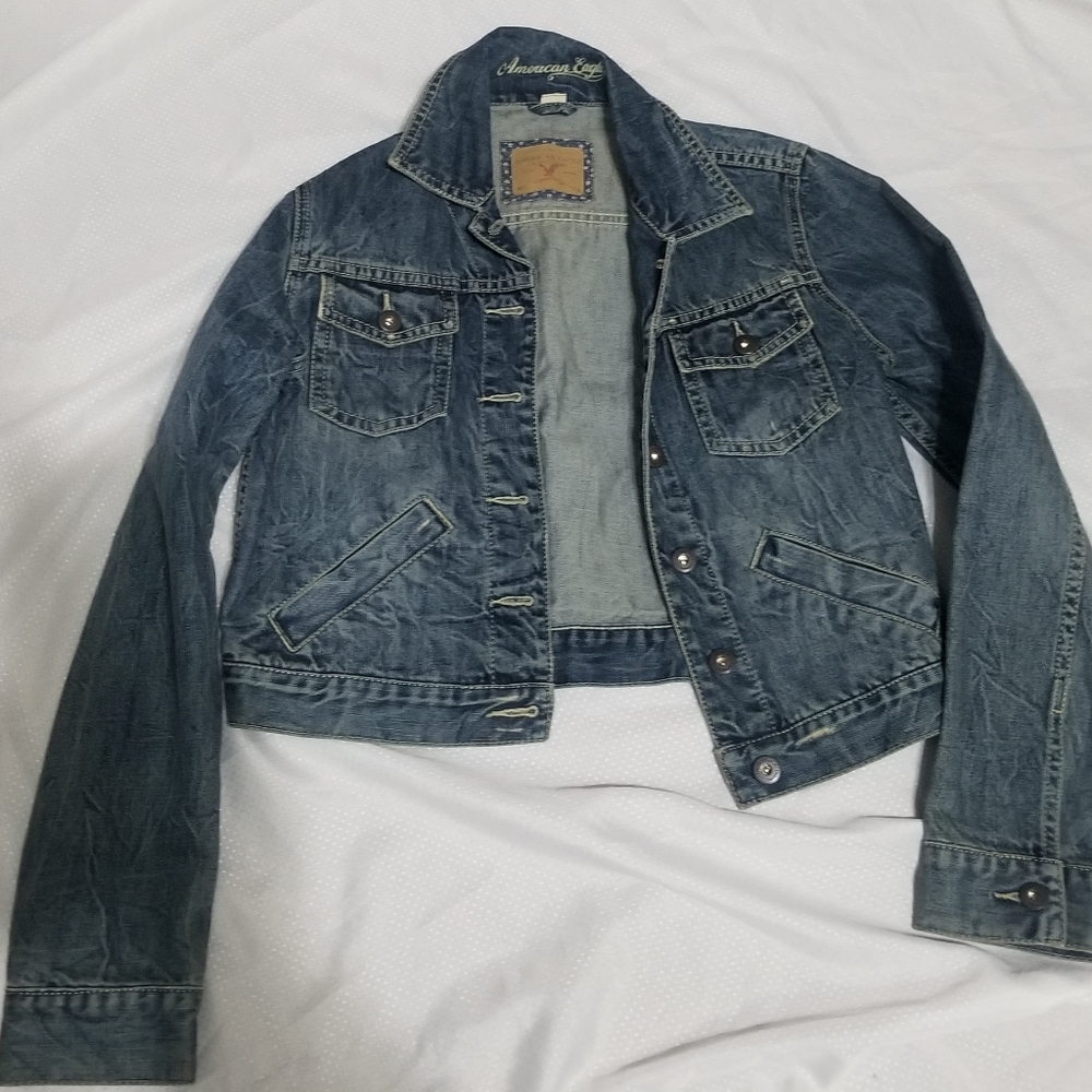American Eagle denim crop jacket.
